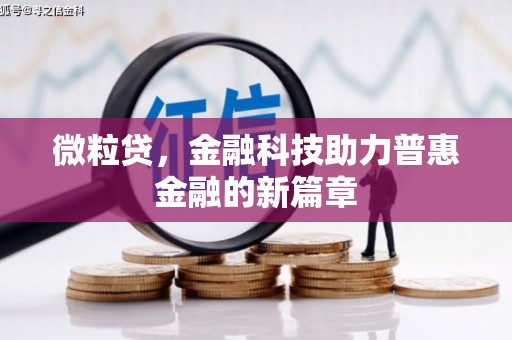 无极微粒贷，金融科技助力普惠金融的新篇章