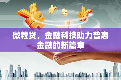 无极微粒贷，金融科技助力普惠金融的新篇章