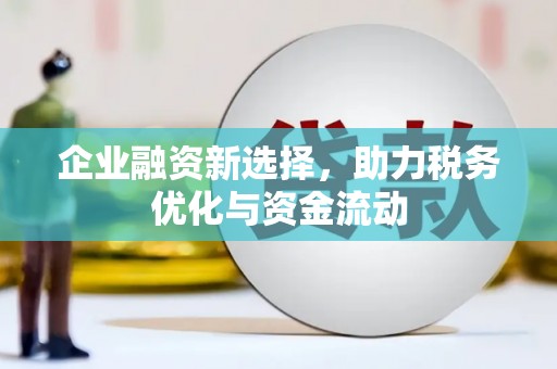 无极企业融资新选择，助力税务优化与资金流动