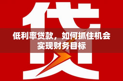 无极低利率贷款，如何抓住机会实现财务目标