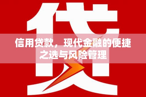 无极信用贷款，现代金融的便捷之选与风险管理