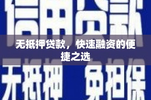 无极无抵押贷款，快速融资的便捷之选