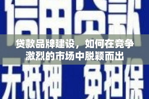 无极贷款品牌建设，如何在竞争激烈的市场中脱颖而出