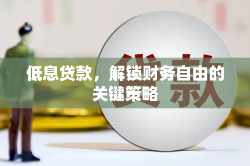 无极低息贷款，解锁财务自由的关键策略