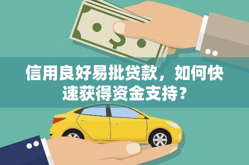 无极信用良好易批贷款，如何快速获得资金支持？
