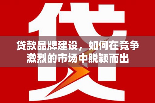 无极贷款品牌建设，如何在竞争激烈的市场中脱颖而出