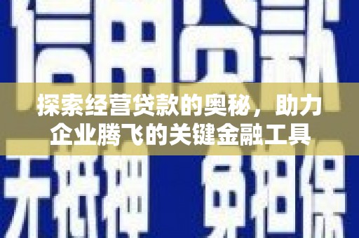 无极探索经营贷款的奥秘，助力企业腾飞的关键金融工具