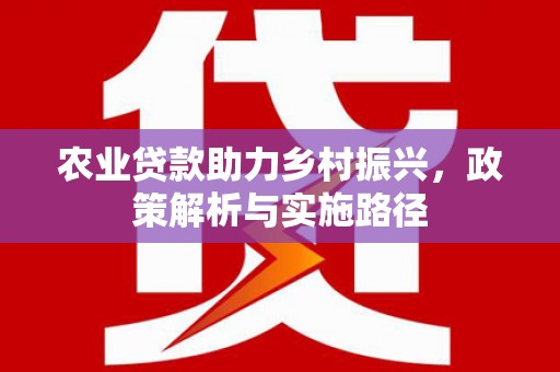 无极农业贷款助力乡村振兴，政策解析与实施路径