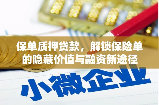 无极保单质押贷款，解锁保险单的隐藏价值与融资新途径
