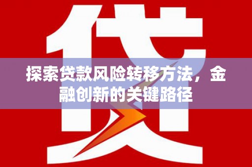 无极探索贷款风险转移方法，金融创新的关键路径