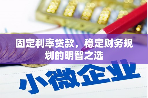 无极固定利率贷款，稳定财务规划的明智之选