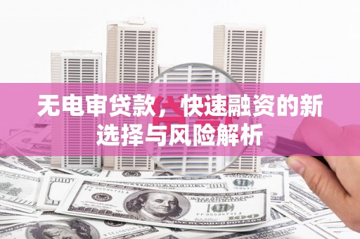 无极无电审贷款，快速融资的新选择与风险解析