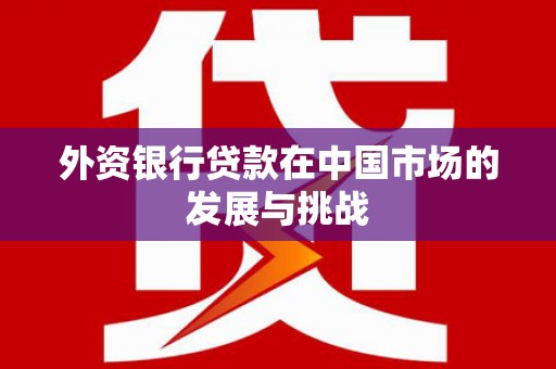 无极外资银行贷款在中国市场的发展与挑战