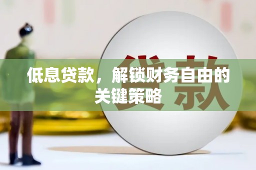 无极低息贷款，解锁财务自由的关键策略
