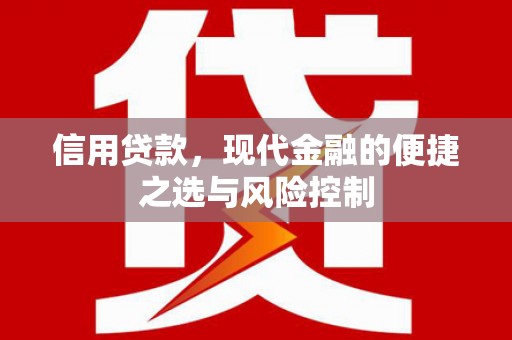 无极信用贷款，现代金融的便捷之选与风险控制