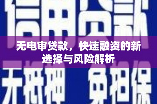 无极无电审贷款，快速融资的新选择与风险解析