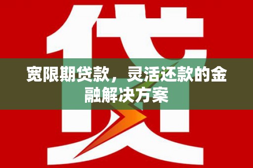 无极宽限期贷款，灵活还款的金融解决方案