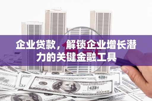 无极企业贷款，解锁企业增长潜力的关键金融工具