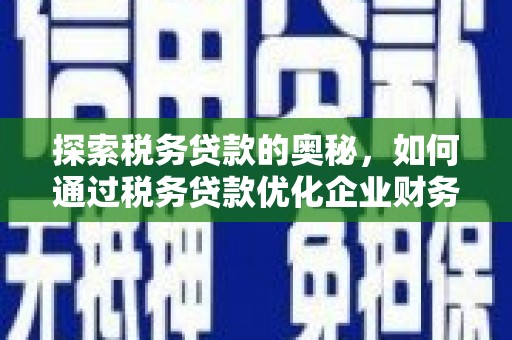 无极探索税务贷款的奥秘，如何通过税务贷款优化企业财务