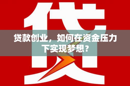 无极贷款创业，如何在资金压力下实现梦想？