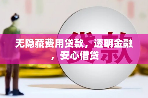 无极无隐藏费用贷款，透明金融，安心借贷