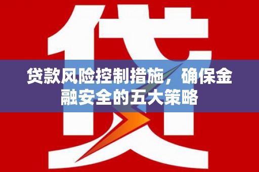 无极贷款风险控制措施，确保金融安全的五大策略