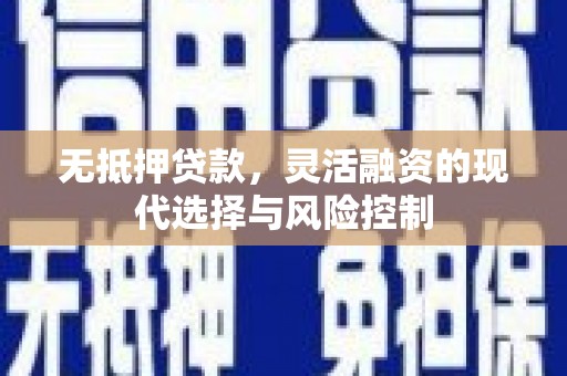 无极无抵押贷款，灵活融资的现代选择与风险控制
