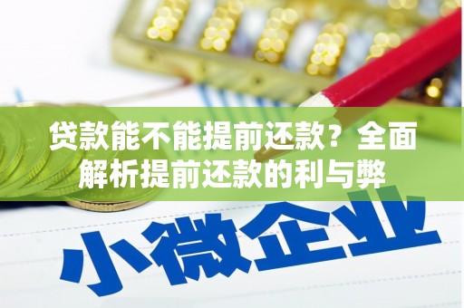 无极贷款能不能提前还款？全面解析提前还款的利与弊