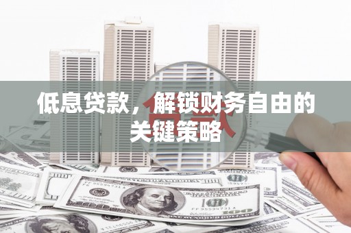 无极低息贷款，解锁财务自由的关键策略