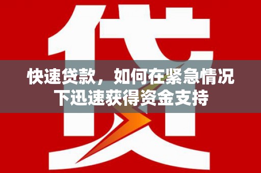 无极快速贷款，如何在紧急情况下迅速获得资金支持