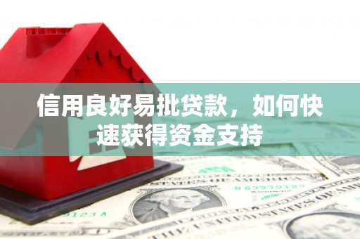 无极信用良好易批贷款，如何快速获得资金支持