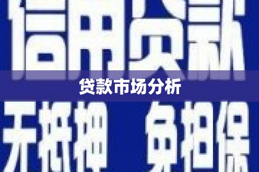 无极贷款市场分析