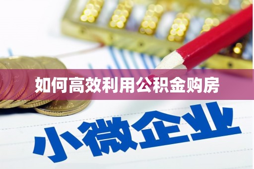 无极如何高效利用公积金购房