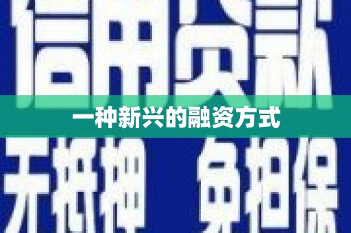 无极一种新兴的融资方式