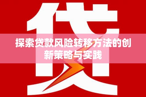 无极探索贷款风险转移方法的创新策略与实践