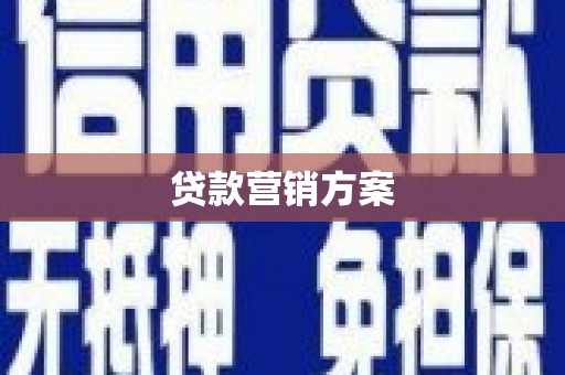 无极贷款营销方案
